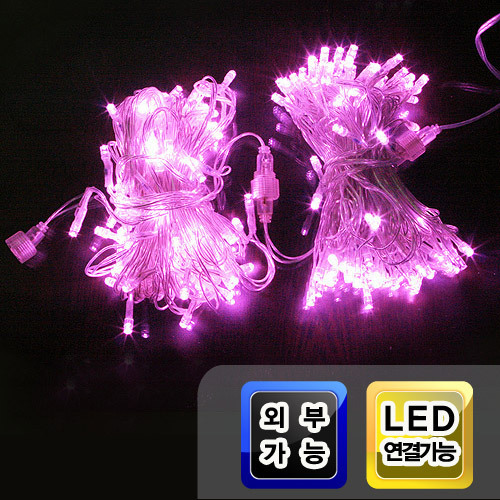 LED100p 연결형 2핀_투명선 핑크(전원코드선별매)