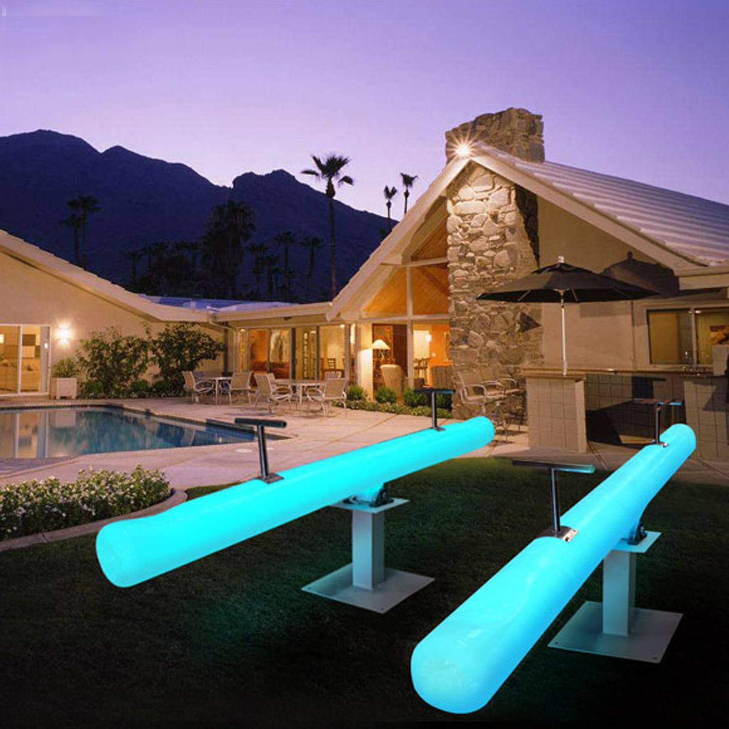 LED 정원시소 2인용 (1P) 충전식 배터리 타입 RGB (리모컨)