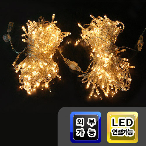 LED 100P 연결형 2핀_투명선 전구색(전원코드선별매)