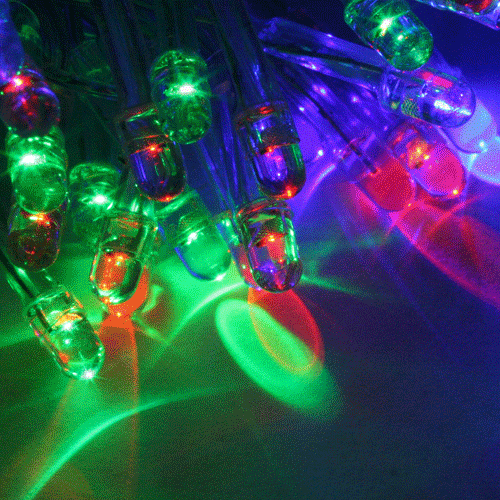 LED 자동점멸 RGB 칼라 100p 투명선